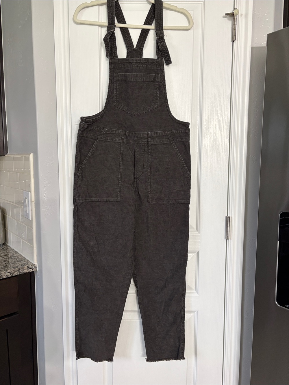 aerie Charcoal Cord Overall Jumpsuit
